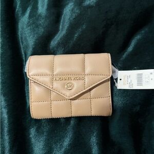 Michael Kors Beige Quilted Wallet